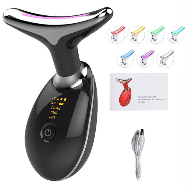 7 in 1 Facial Neck Beauty Device Skin Rejuvenation Face Massage Wrinkle Removal Anti Aging Deplux Lifting Neck Tightening Device Nuvio Mall