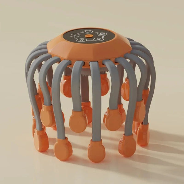20Massage Heads Orange Scalp Head Massager Red Light Vibrator Octopus Scratcher For Relaxation Stress Migraine - Nuvio Mall