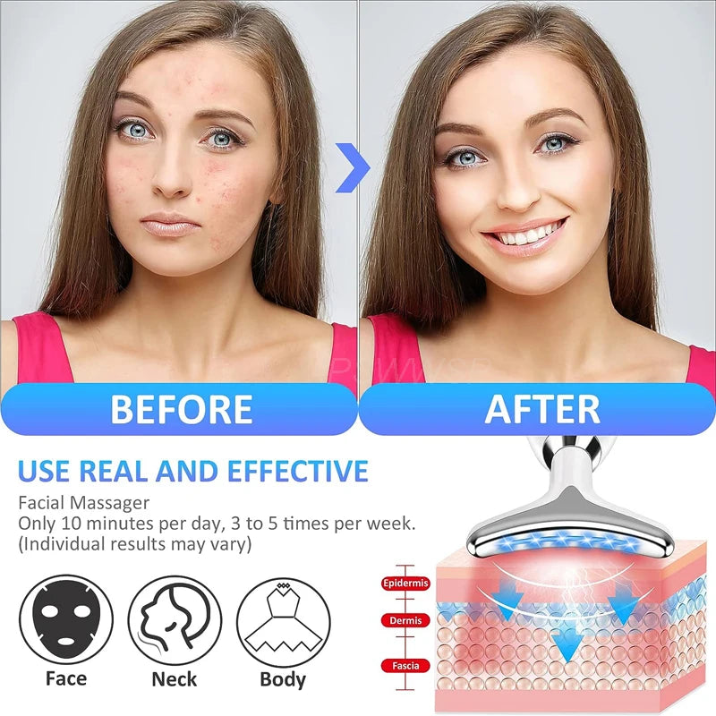 7 in 1 Facial Neck Beauty Device Skin Rejuvenation Face Massage Wrinkle Removal Anti Aging Deplux Lifting Neck Tightening Device Nuvio Mall