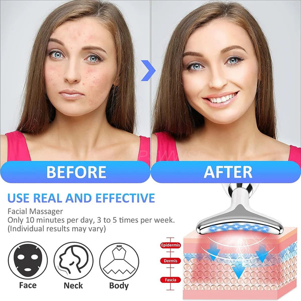 7 in 1 Facial Neck Beauty Device Skin Rejuvenation Face Massage Wrinkle Removal Anti Aging Deplux Lifting Neck Tightening Device Nuvio Mall