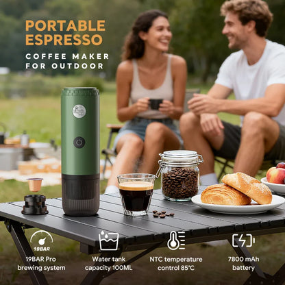 Portable Espresso Machine 3-in-1 Travel Coffee Maker for Camping Hiking Office Self-Heating with USB-C 2026new Nuvio Mall