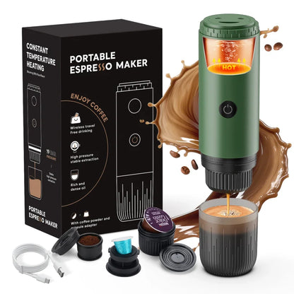 Portable Espresso Machine 3-in-1 Travel Coffee Maker for Camping Hiking Office Self-Heating with USB-C 2026new Nuvio Mall