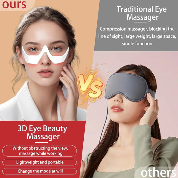 3D Red Light EMS Eye Massager  Dark Circles Eye Bag Removal Eye Wrinkles Eye Fatigue Relaxing Care Beauty Machine Nuvio Mall