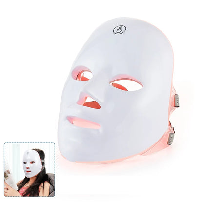 Nuvio™  Wireless 7 Colors LED Face Beauty Machine Photon Facial Neck Skin Tighten Rejuvenation Facial Neck Mask Nuvio Mall