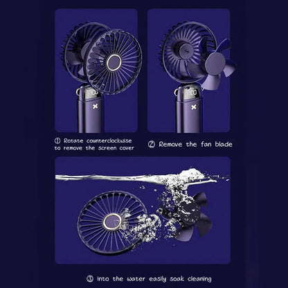 Portable Hand-held Fan Mini Folding Desk Fan Cooler Cooling USB Rechargeable Nuvio Mall