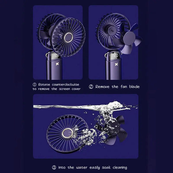 Portable Hand-held Fan Mini Folding Desk Fan Cooler Cooling USB Rechargeable Nuvio Mall