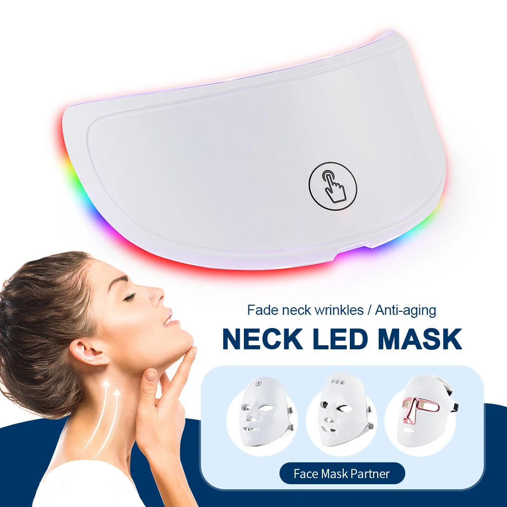 Nuvio™  Wireless 7 Colors LED Face Beauty Machine Photon Facial Neck Skin Tighten Rejuvenation Facial Neck Mask Nuvio Mall