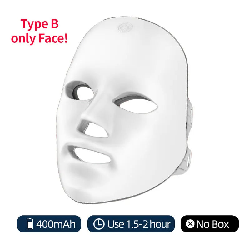 Nuvio™  Wireless 7 Colors LED Face Beauty Machine Photon Facial Neck Skin Tighten Rejuvenation Facial Neck Mask Nuvio Mall