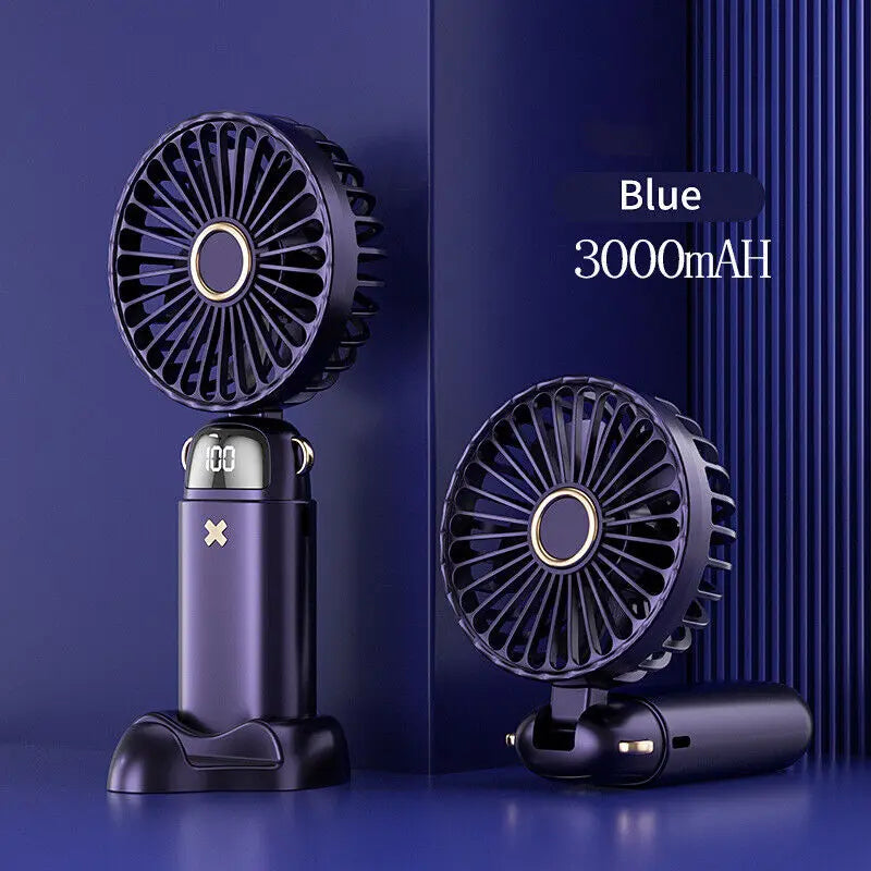 Portable Hand-held Fan Mini Folding Desk Fan Cooler Cooling USB Rechargeable Nuvio Mall