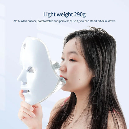 Nuvio™  Wireless 7 Colors LED Face Beauty Machine Photon Facial Neck Skin Tighten Rejuvenation Facial Neck Mask Nuvio Mall