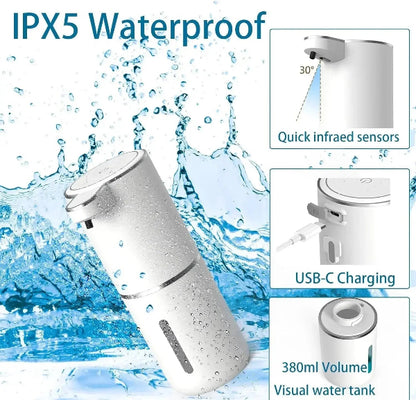 Automatic Liquid/Foma Soap Dispenser, Touchless Electric Dispenser, USB Rechargeable with Infrared Sensor