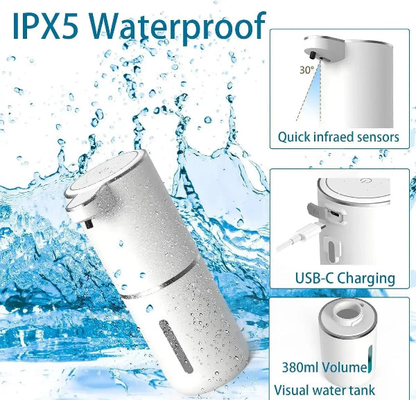Automatic Liquid/Foma Soap Dispenser, Touchless Electric Dispenser, USB Rechargeable with Infrared Sensor