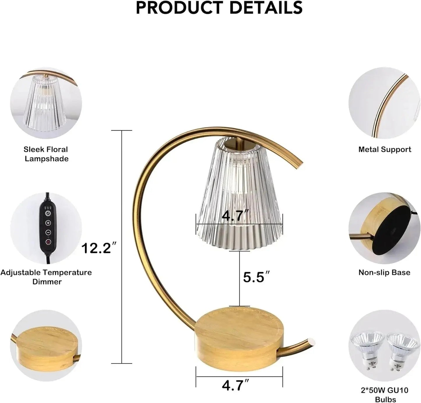 Dimmable Candle Warmer Lamp – Efficient, Flame - Free Fragrance - Nuvio Mall