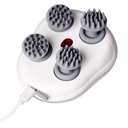 Infrared Smart Scalp Massager Wireless 4 Kneading Massage Heads Body Massager for Hair Growth Stress Kneading Vibration